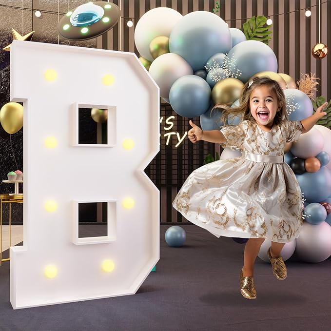 Marquee Light Up Letters Party Decor, 3 Ft Tall Foam Board Letter B