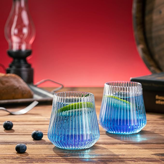 Wine Glasses, Stemless Clear Shatterproof Plastic 12 oz, Pack of 40