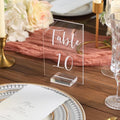 Tabletop Signs Clear Acrylic Table Numbers 1-30 with Stands, 4x6 Inch