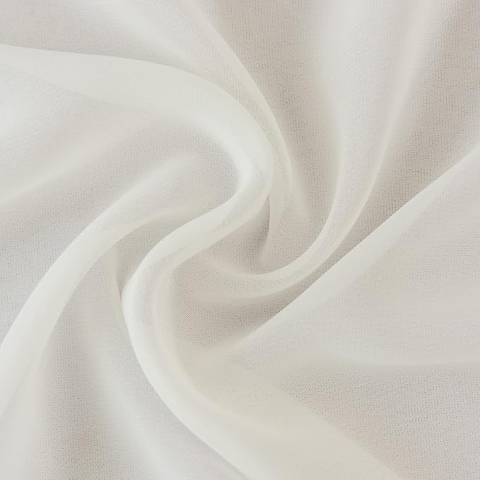 12Pack 9ft Chiffon Table Runner 14x108 Inch Sheer Romantic Table Runner for Wedding Birthday Party Bridal Shower Outdoor Decoration-Ivory