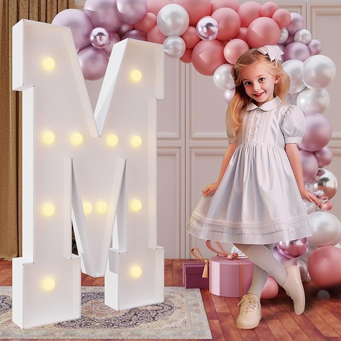 Party Supplies Marquee Light Up Letter Set, 4 Ft Foam Board, Blocked Font