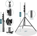Backdrop Support Stand Kit, Black Aluminum, 3.4 to 10 Ft Adjustable
