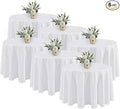 Fitable 6 Pack White Round Table Clothes - 90 Inches in Diameter - Stain Resistant and Washable Tablecloths, Polyester Fabric Table Covers for Wedding, Party, Banquet, Gathering