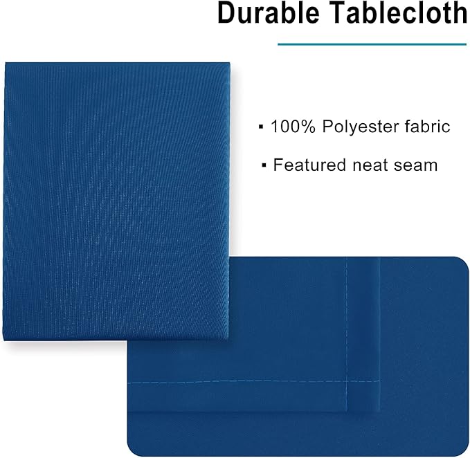 Hiasan Table Cloth Rectangle - Waterproof and Washable Fabric Tablecloth for Dining Room Kitchen and Outdoor Use, Royal Blue, 60 x 140 Inch