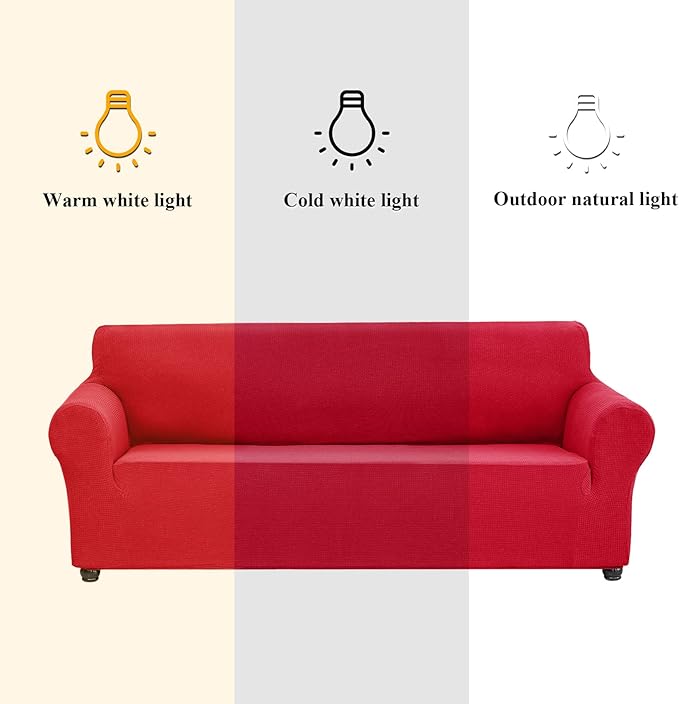 Sofa Slipcover in Ruby, Stretch Fit, Water-Repellent