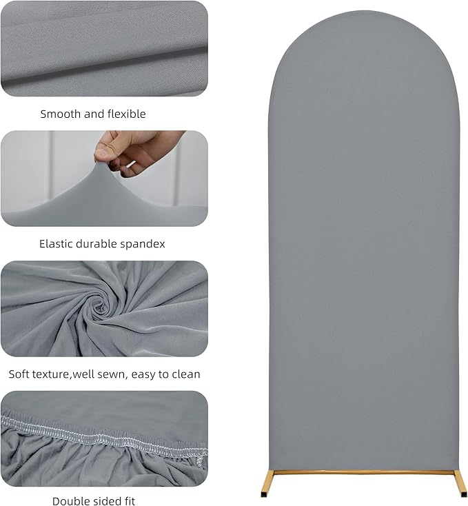 Wedding Arch Cover 4FT 5FT 6FT Arch Backdrop Cover Spandex Fitted Arch Cover for Round Top Chiara Backdrop Stand Covers for Wedding Birthday Party Baby Shower Banquet Ceremony Decoration