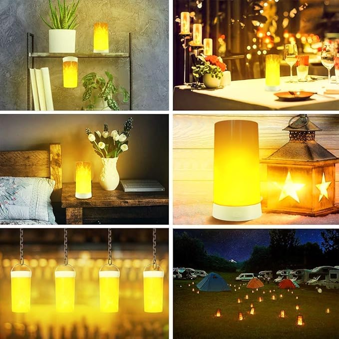 Flameless Candles with 4 Flame Modes, Magnetic Base and USB Charging