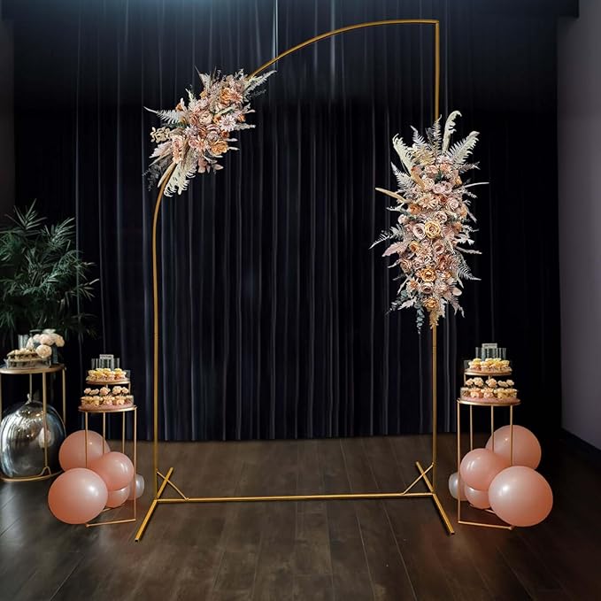 Background Support Equipment, 8ft Gold Metal Wedding Arch