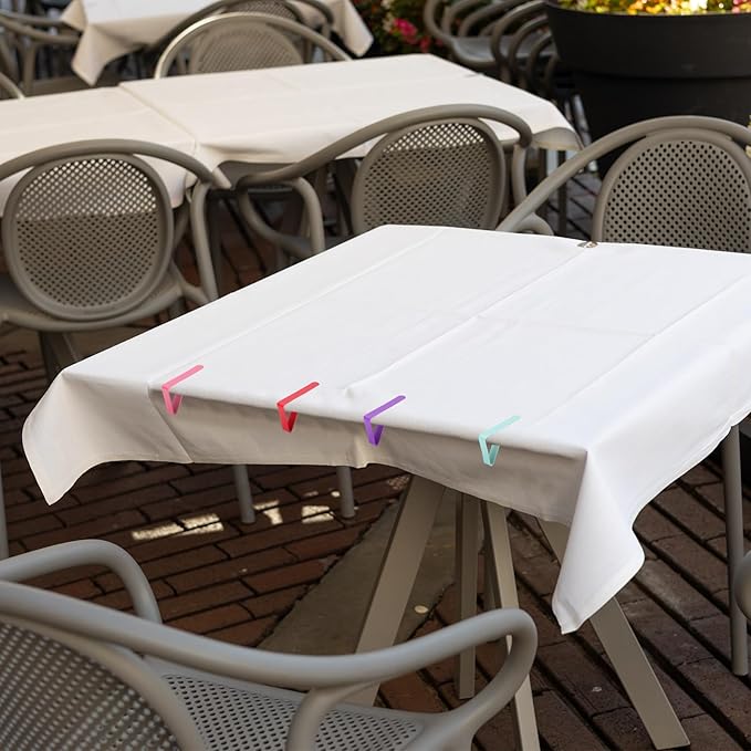 uxcell 8 Pack Tablecloth Clips, Stainless Steel Table Cloth Cover Clamps, 2.56" x 2.68" Windproof Holder Clips for Home Party Picnic Wedding Camping Dining Tables, Gray