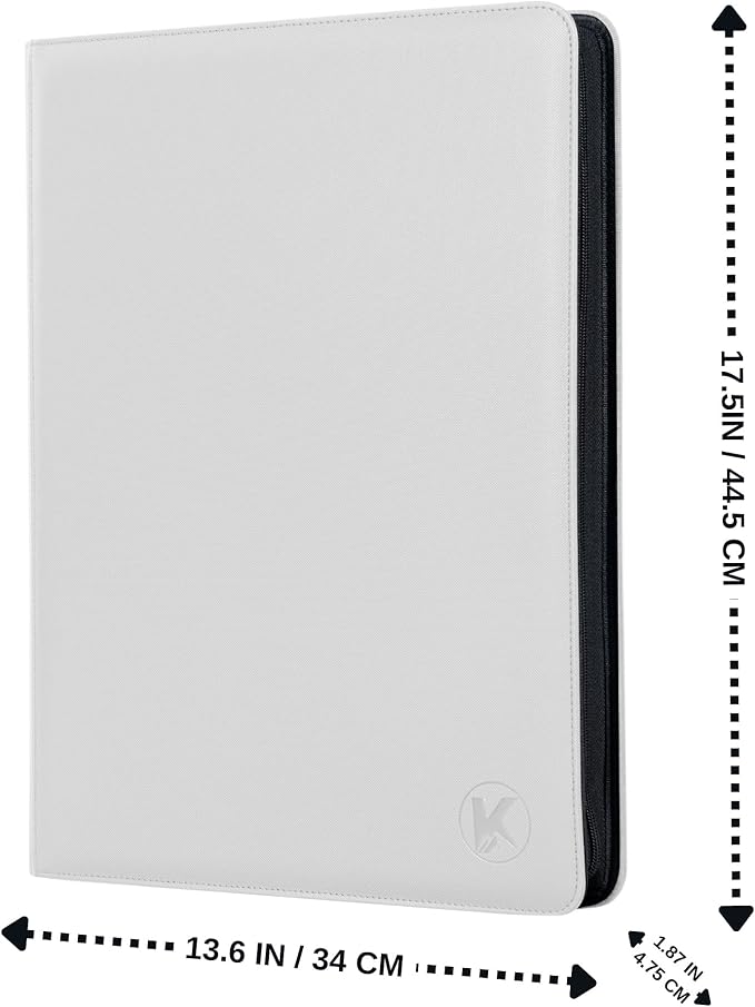 1600+ Pockets Trading Card Binder, 16-Pocket Card Ablum Compatible with MTG,Sports Cards & Other Standard Size Trading Card (WHITE)