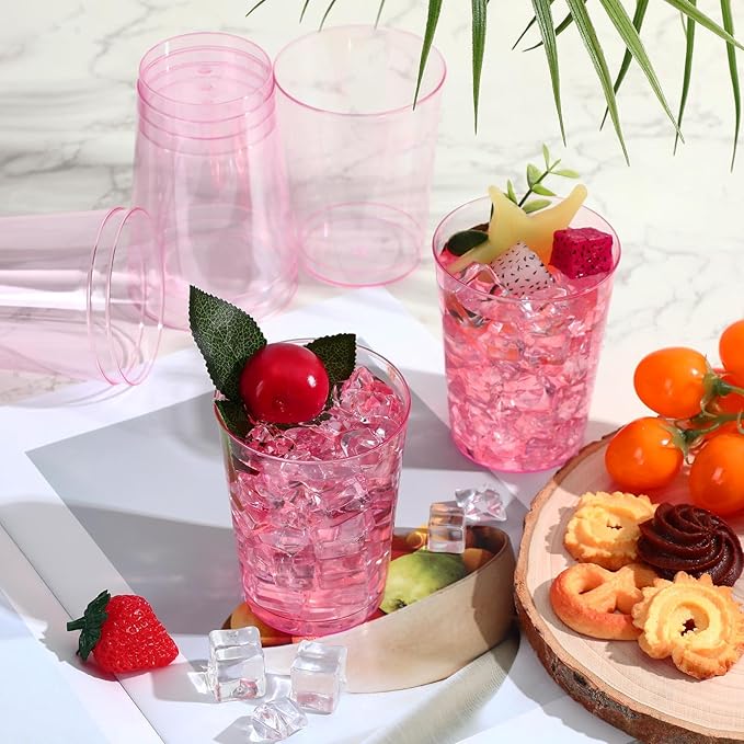 Cups 100 Count Pink Disposable Plastic Party Cups 10 Oz