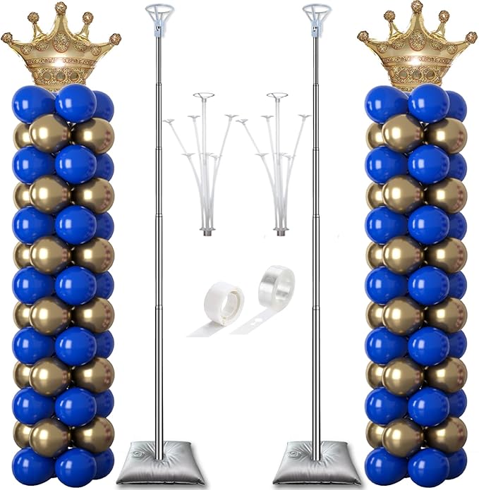 Balloon Tower Stand Kit, 2 Pack, Adjustable Height Stainless Steel Poles