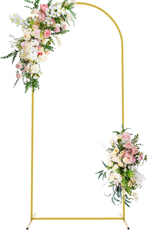 Metal Wedding Arch Backdrop Stand Decoration in Gold, 6 Ft