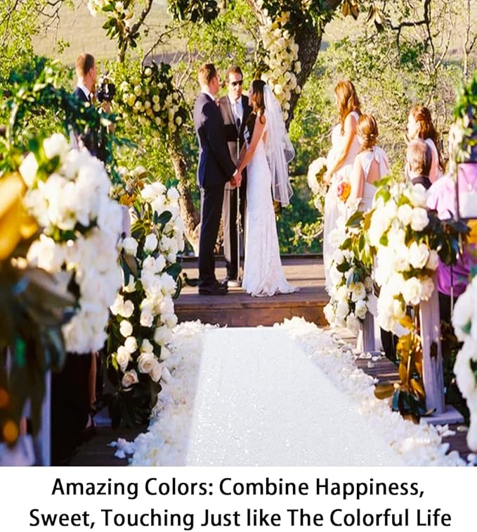 Aisle Runners White Sequin 3 x 15 ft Reusable Wedding Runner