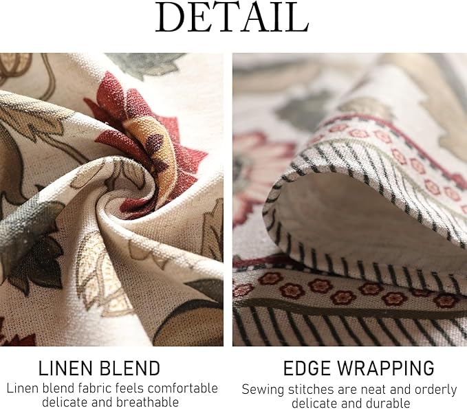 Tablecloth, 55 x 71 Inch Rectangular, Linen-Polyester Blend Floral Print
