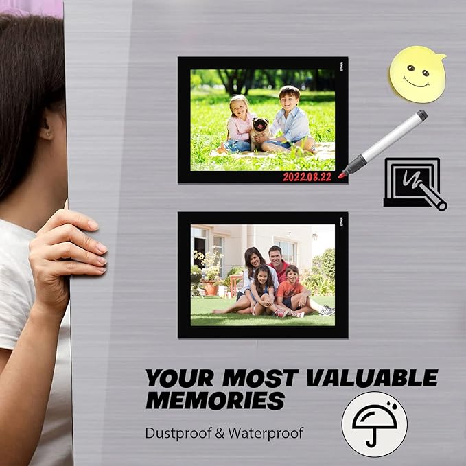 Magnetic Picture Frames with Black Border(5"X7",10 Pack),Magnet Photo Pockets/Holder, Decorations for Home/Office/School/Classroom/Party/Lockers/Fridge