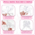 Gift Wrap Bows, 24 Pcs White Pull Bows with Yarn Ties