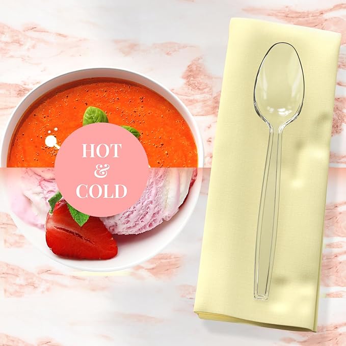 Disposable Spoons, 500 Count Clear Plastic, 6 Inch