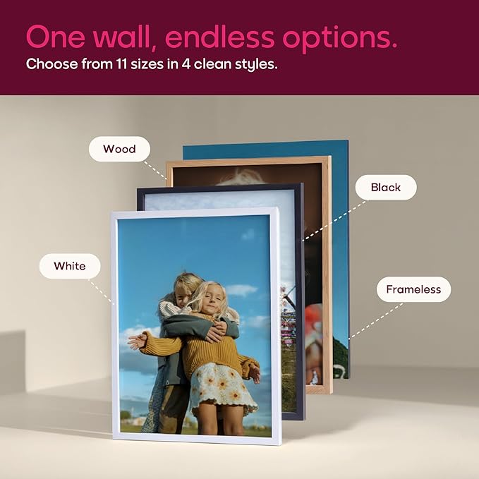 Mixtiles Official - Custom Photo Tiles - Personalized Printed Photos - Magnetic Wall Frames - Adhesive Sticker, No Nails - Various Sizes and Frames - large-set-Tile - Canvas Frame