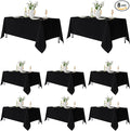 Fitable 8 Pack Table Cloth Rectangle Table: Stain and Wrinkle Resistant Tablecloth Rectangular, Washable Polyester Tablecloths for Wedding Party Dining Banquet Event Catering(Black, 70x120 Inch)