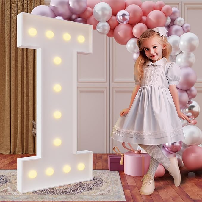 Party Supplies Marquee Letter I Light Up Sign, 4 Ft Foam Board Decor