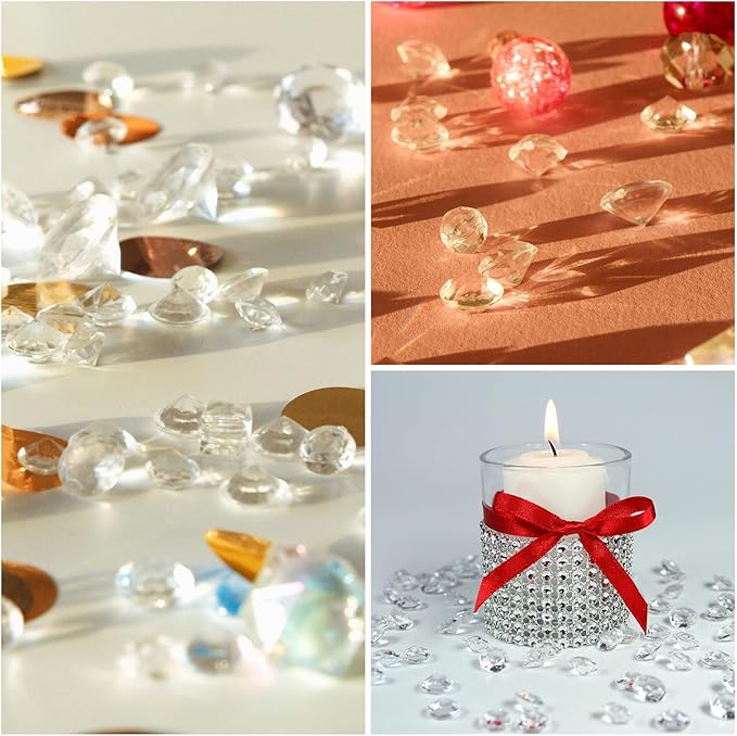 PATIKIL 10000 Pcs Wedding Table Scatter Confetti Crystals 4.5mm Acrylic Diamonds Vase Fillers Gems for Table Centerpiece Decorations Party Vase Beads, Orange Red