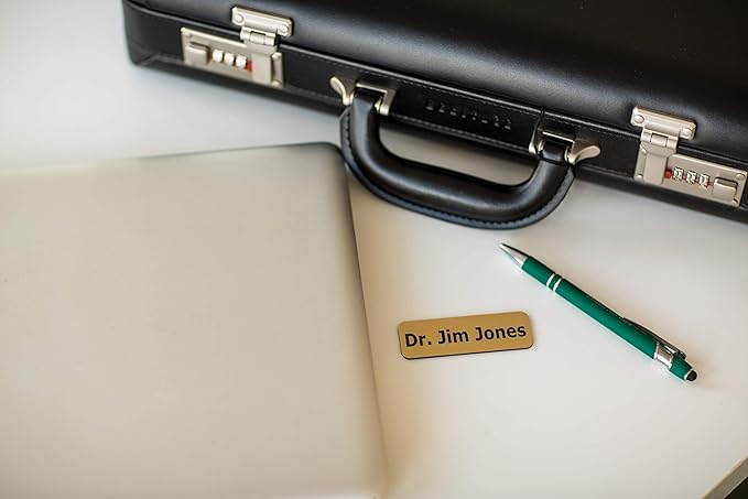 Custom Engraved Name Tag Badges – Personalized Identification with Pin or Magnetic Backing, 1 Inch x 3 Inches, Pink/Black