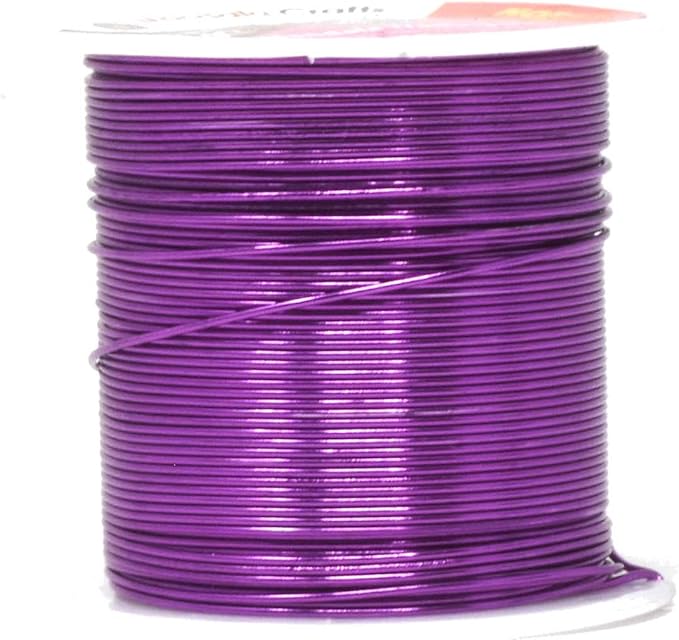 Mandala Crafts 20 Gauge Anodized Aluminum Craft Wire for Jewelry Making - 450 FT Colored Flexible Silver Copper Purple Pink Brown Ice Blue Wire - Bendable for Bonsai Armature Crafting Sculpting