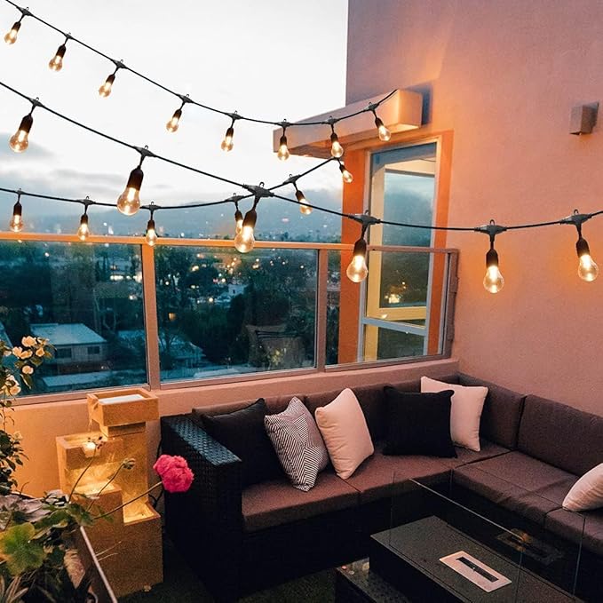 String Lights, 35 FT Outdoor RGB LED Patio Lights with Remote
