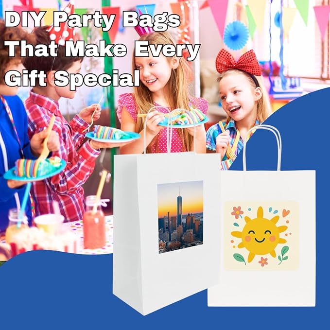 White Paper Gift Bags, 250 Count, 13x7x17 Inches, 74 lb Strength
