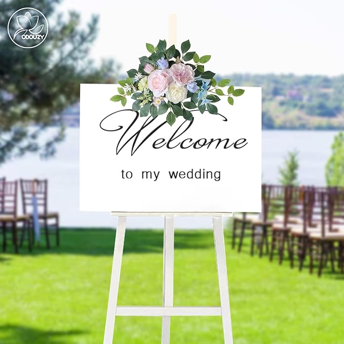 Artificial Flowers Wedding Arch Kit, Foam and Silk Blooms, 20 Plastic Stems