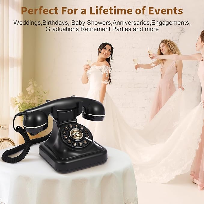 Retro Audio Guest Book Phone with 32GB TF Card for Parties