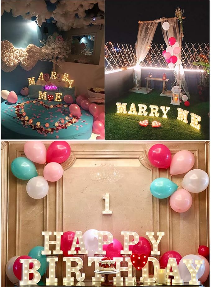 MUMUXI Marquee Light Up Letters | Large Light Up Numbers | Battery Powered and Bright with Every Letter of the Alphabet | For Wedding, Birthday, Party, Celebration, Christmas or Home Decoration (B)