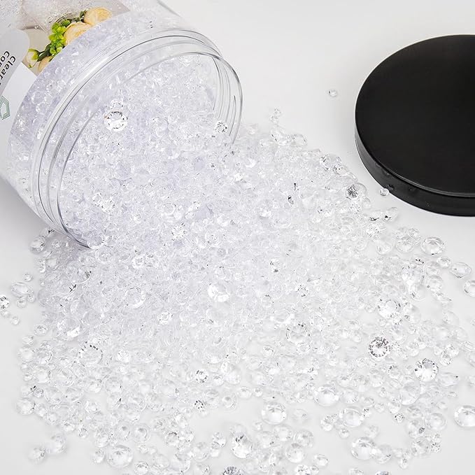 Vase Fillers for Centerpieces Home Deco,8700 Pieces Clear Diamond Table Confetti,Fake Plastic Gems for Bridal Shower,Wedding & Party Decorations