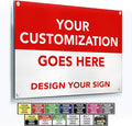 SPEEDYORDERS Custom Outdoor Metal Signs, Personalized Aluminum Signs, Customized Safety Signs, Metal Business Signs, Waterproof Outdoor Business Signs, White Aluminum (Red & White, 7x7 In)