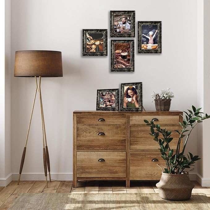 TKGYU 8x10 Picture Frame with Real Glass, 4 Pack Ornate Vintage Picture Frames for Wall or Tabletop Display, 8 x 10 Photo Frame for Wall home best gift