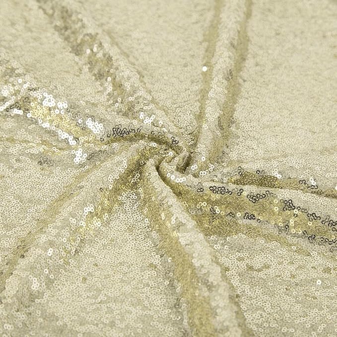 JYFLZQ Champagne Sequin Backdrop Curtains 6ft x 8ft 1 Panel Glitter Photo Booth Backdrops Sparkly Photography Background Drapes for Parties Wedding Bridal Showers