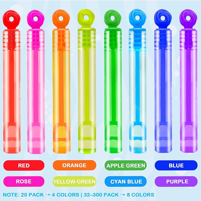 Bulk Classroom Treasure Box Toys Prizes for Kids 300 Pack, Mini Small Bubble Wands Outdoor Party Favor Supplies Bulk for Toddlers, Non Candy Treat Goody Gift Bag Stuffers Fillers for Birthday Wedding