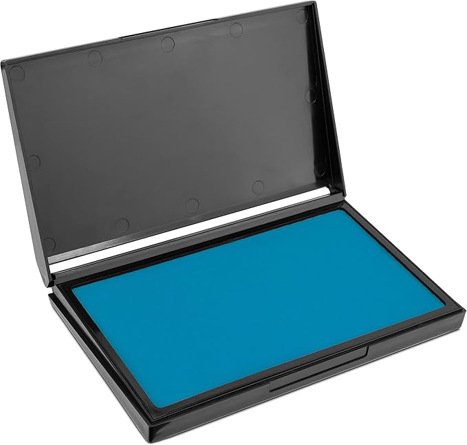 MaxMark Large Light Blue Stamp Pad - 4-1/4" by 7-1/4" - Premium Quality Felt Pad
