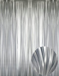 GOER 3.2 ft x 8.2 ft Metallic Tinsel Foil Fringe Curtains,Party Streamer Backdrop for Birthday,Graduation Decorations and New Year Eve (2 Pcs,Matte Silver,Thick Material)
