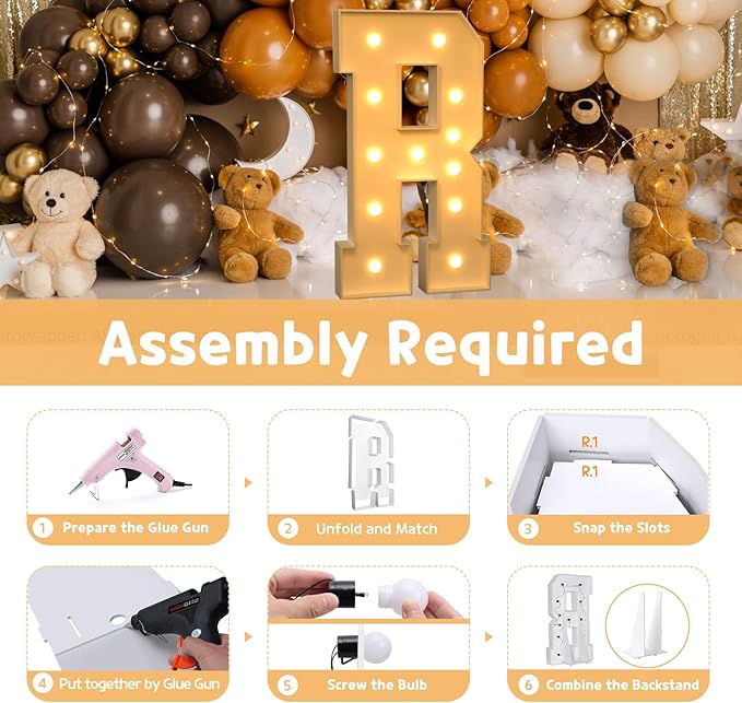 Party Supplies: 4 Ft Marquee Letter R Light Up Sign with Foam Board