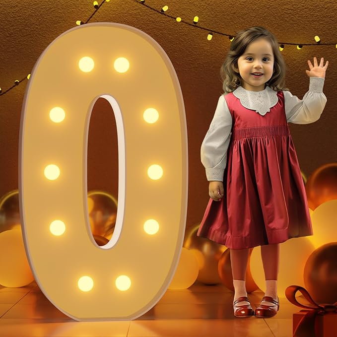 Balloons: Light-Up Marquee Number Display, 4 Feet Tall, Easy Assembly
