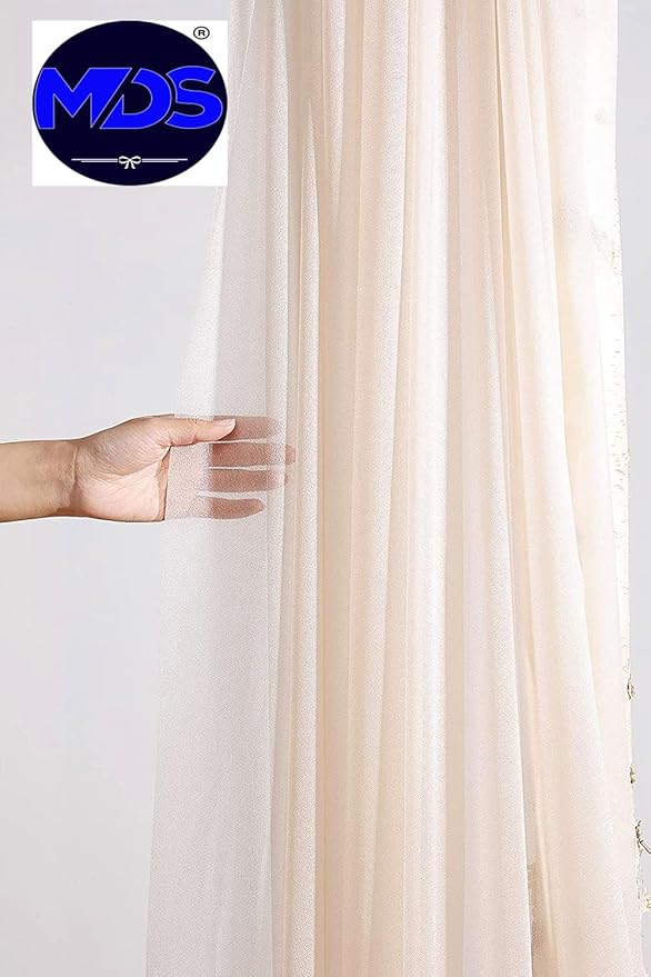 MDS Halloween Chiffon Draping Fabric - 2 Panel, 30" Wide x 75ft Long - Sheer Spooky Arbor & Canopy Drapery for Haunted House Backdrops, Party Ceilings, DIY Costumes & Themed Events - Nude