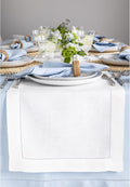 Solino Home Linen White Table Runner 108 Inches Long - 100% Pure Linen 14 x 108 Inch Table Runner for Fall, Autumn, Halloween, Thanksgiving, Holiday - Classic Hemstitch