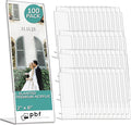 pbf PHOTO BOOTH FRAMES 2x6 Acrylic Sign Holder | 2 x 6 Vertical Stand Up Slanted Sign Holder | Acrylic Stands for Display | Clear Picture Frame, Menu Table Top Stand, Plastic Flyer Holder (100-Pack)