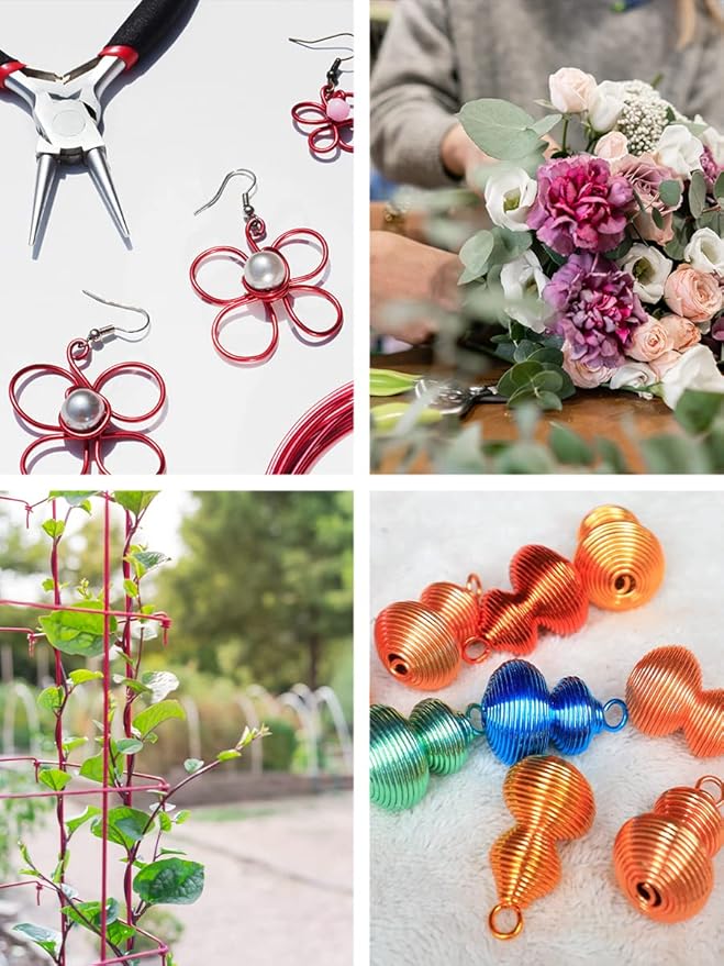 Mandala Crafts 10 Gauge Anodized Aluminum Craft Wire for Jewelry Making - 128 FT Colored Flexible Neutral Wire - Bendable for Bonsai Armature Crafting Sculpting