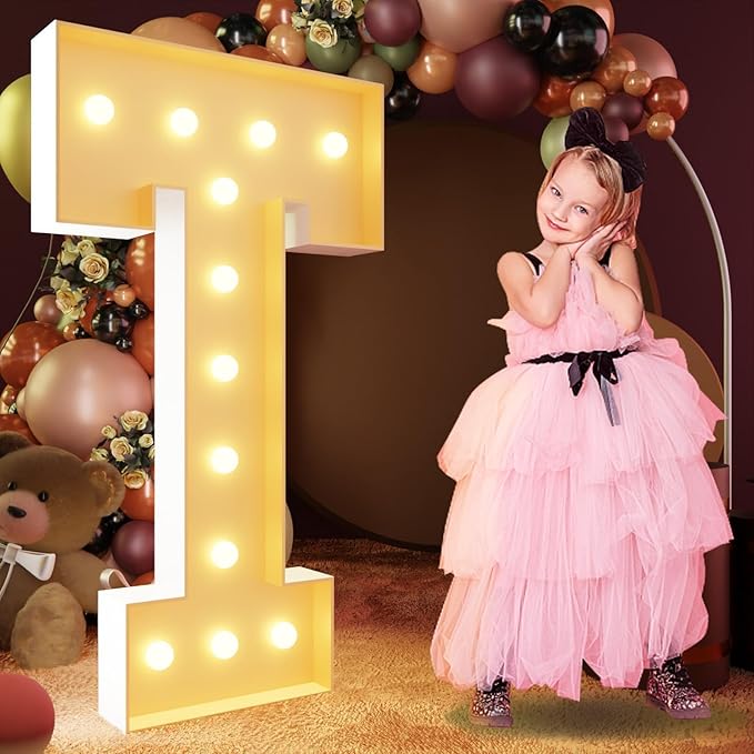 Light Up Marquee Letters 4 ft Foam Board Party Decor, Birthday Backdrop