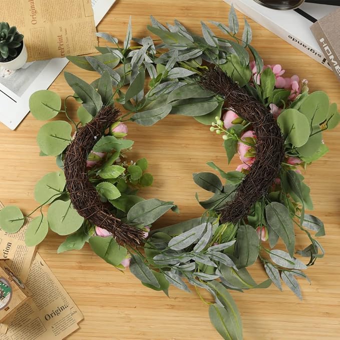Artificial Flowers Pink Peony Wedding Arch Swag, Green Leaves