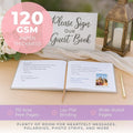 Guestbook for Parties with 110 Lined Pages and Satin Ribbon Bookmark