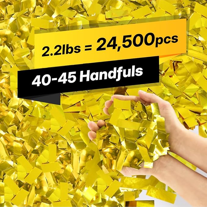 Confetti Paper in Gold, Biodegradable, 2 lb Bulk Pack for Parties